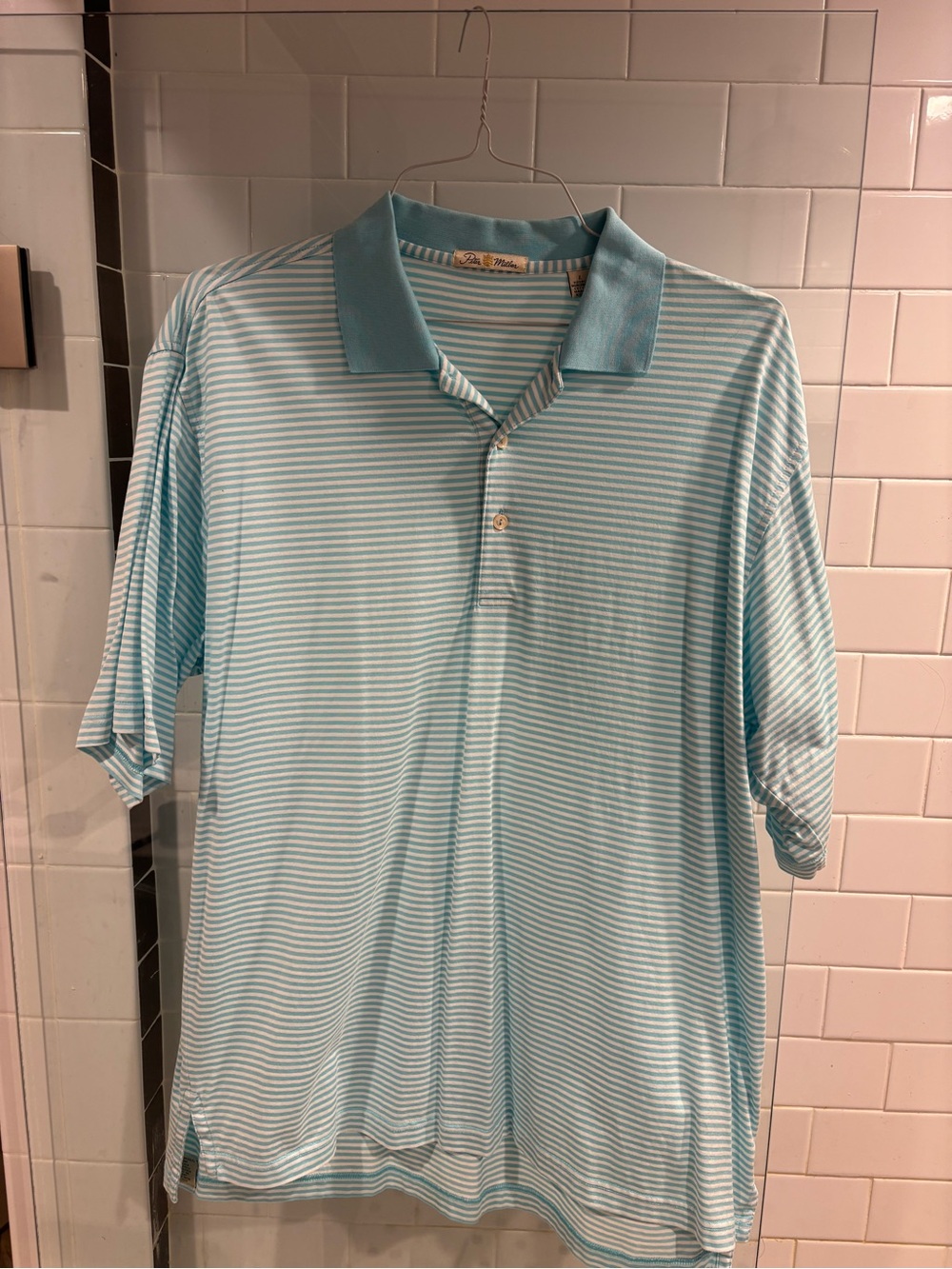 Peter Millar Blue Striped Polo Shirt